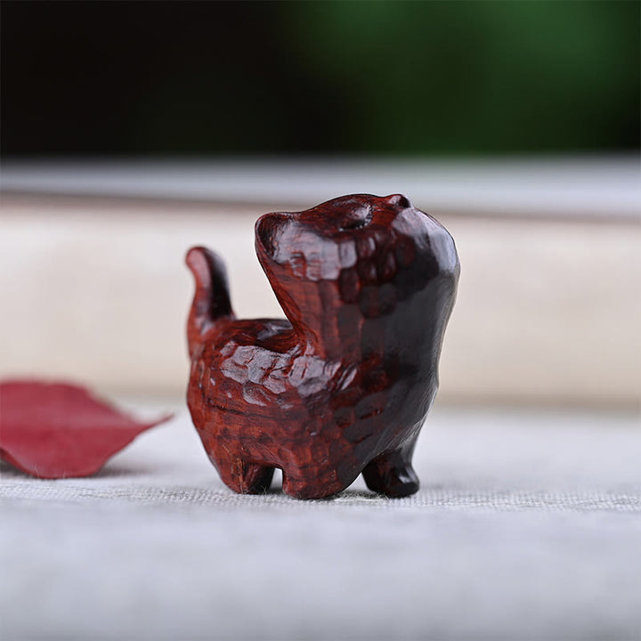 Buddha Stones, sándalo verde, madera de ébano, sándalo, hoja pequeña, sándalo rojo, mini gato de la suerte, decoración de paz - Gato de sándalo rojo de hoja pequeña - image 23