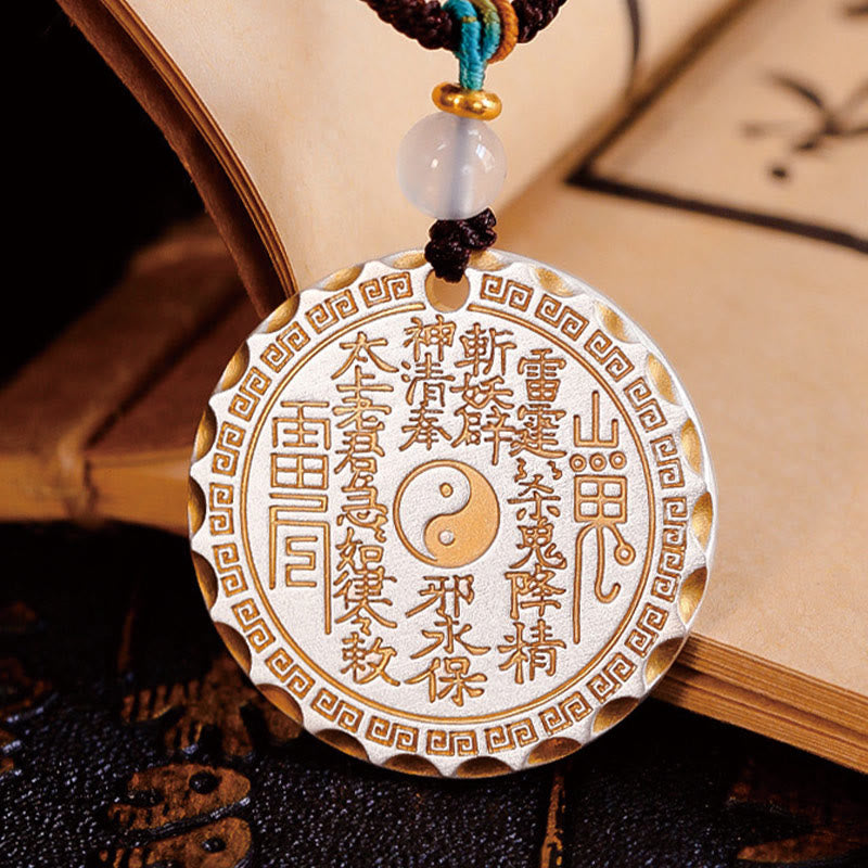 Colgante de collar de armonía de cobre con diseño Yin Yang Bagua , Buddha Stones, montaña, fantasmas, gastar dinero - image 9