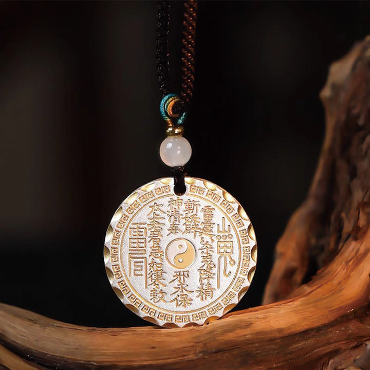 Colgante de collar de armonía de cobre con diseño Yin Yang Bagua , Buddha Stones, montaña, fantasmas, gastar dinero - image 3