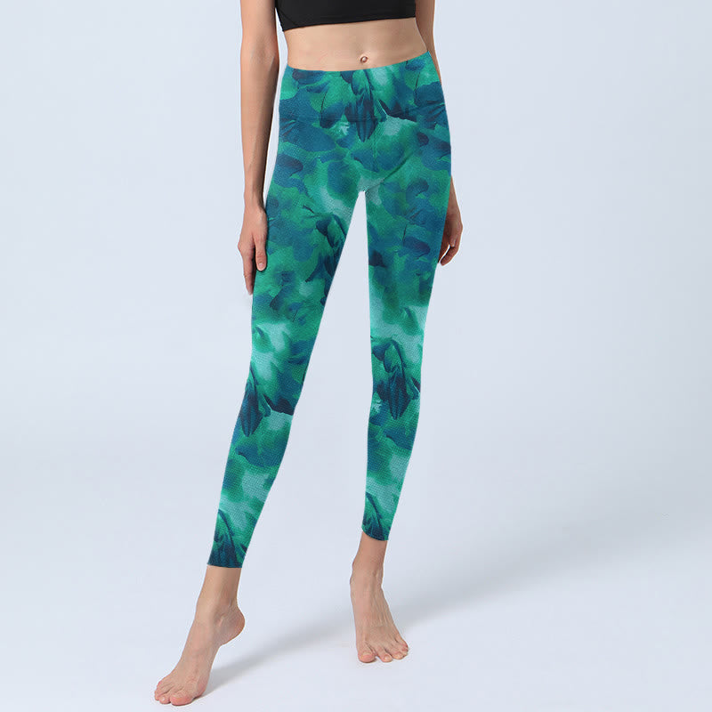 Leggings de yoga para mujer con estampado floral de Buddha Stones - image 6