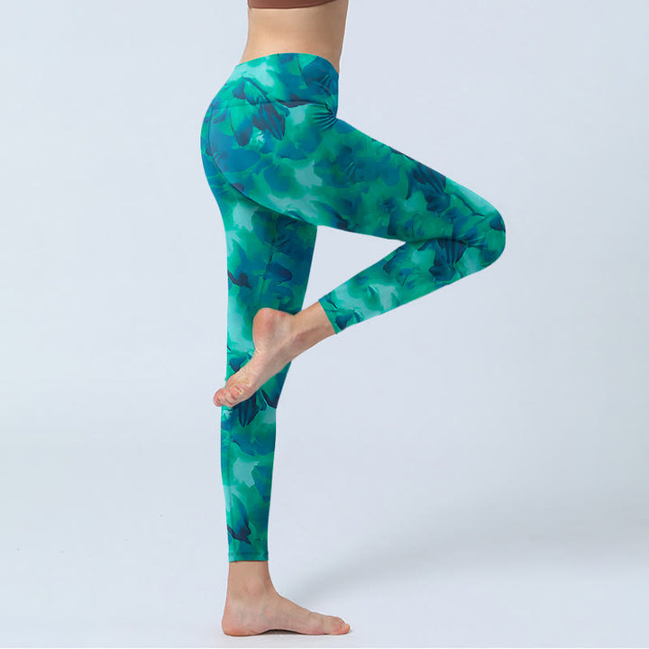 Leggings de yoga para mujer con estampado floral de Buddha Stones - image 5