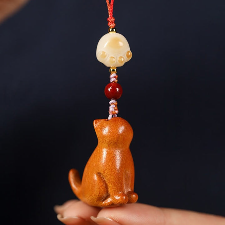 Buddha Stones con pequeñas hojas de sándalo rojo y sándalo verde, sándalo, gato sentado, decoración colgante para teléfono. - image 15
