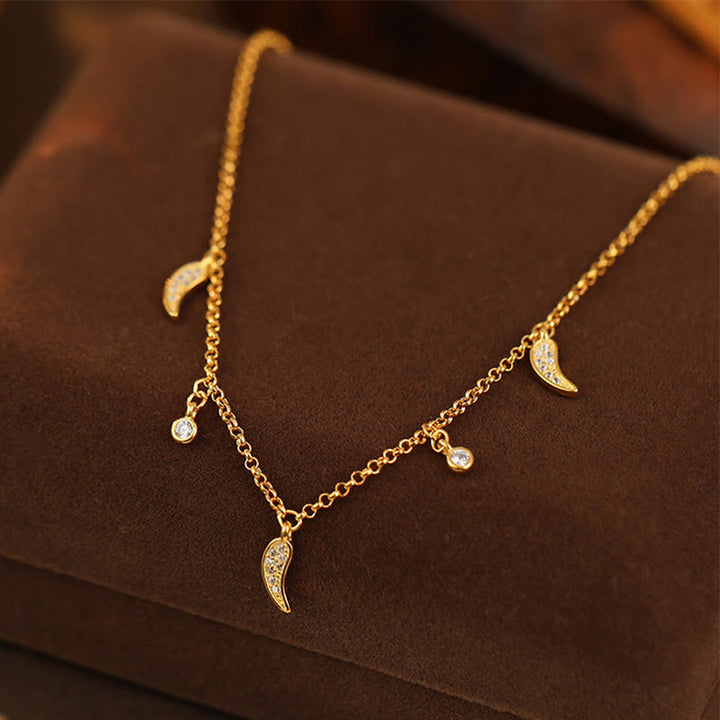 Tobillera de protección con dije de pimiento pequeño y circonitas de plata de ley 925 con Buddha Stones - image 1