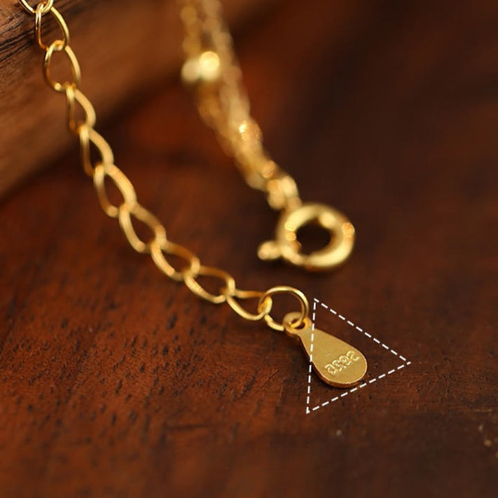 Tobillera de protección con dije de pimiento pequeño y circonitas de plata de ley 925 con Buddha Stones - image 7