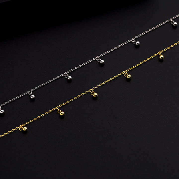 Tobillera con dije de bendición de cuentas pequeñas de plata de ley 925 con Buddha Stones - image 11