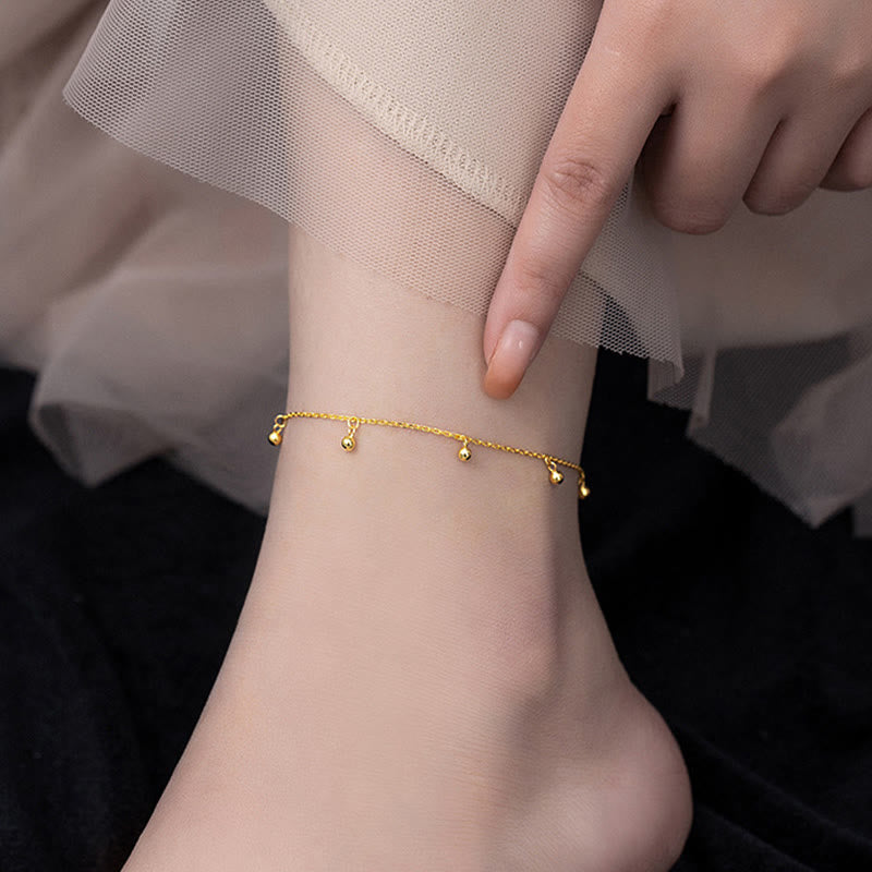 Tobillera con dije de bendición de cuentas pequeñas de plata de ley 925 con Buddha Stones - image 4