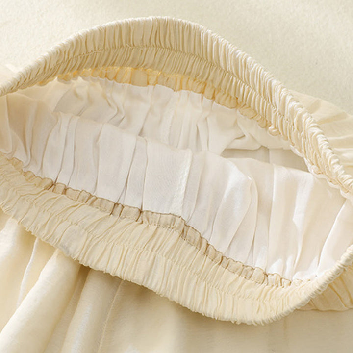 Pantalones anchos de lino y algodón con abertura y botones de rana china de doble capa con bordado artístico de flores y Buddha Stones para mujer