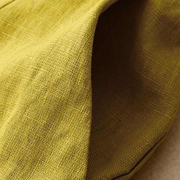Pantalones anchos de lino con diseño sencillo e informal de verano para mujer con bolsillos con cremallera de Buddha Stones - image 54
