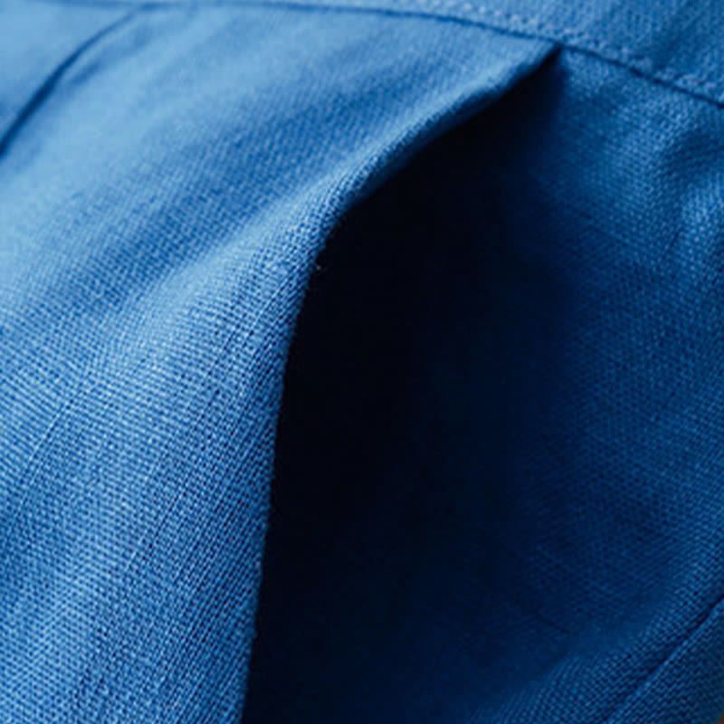 Pantalones de lino de pierna ancha para mujer con bolsillos, diseño sencillo y cremallera, estampado Buddha Stones, ideales para el verano. - image 19