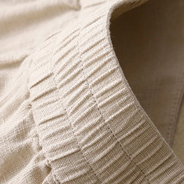 Pantalones anchos de lino con diseño sencillo e informal de verano para mujer con bolsillos con cremallera de Buddha Stones - image 47