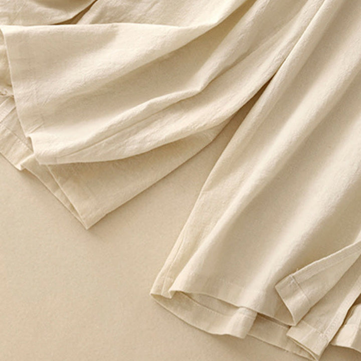 Pantalones de lino y algodón con diseño sencillo e informal de Buddha Stones para mujer, con aberturas laterales y bolsillos. - image 12