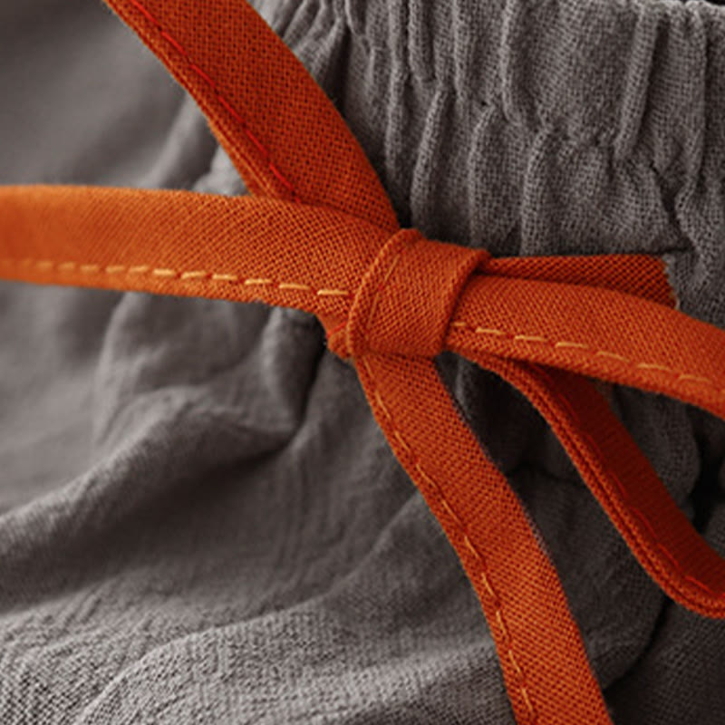 Pantalones de lino y algodón con diseño sencillo e informal de Buddha Stones para mujer, con aberturas laterales y bolsillos. - image 17