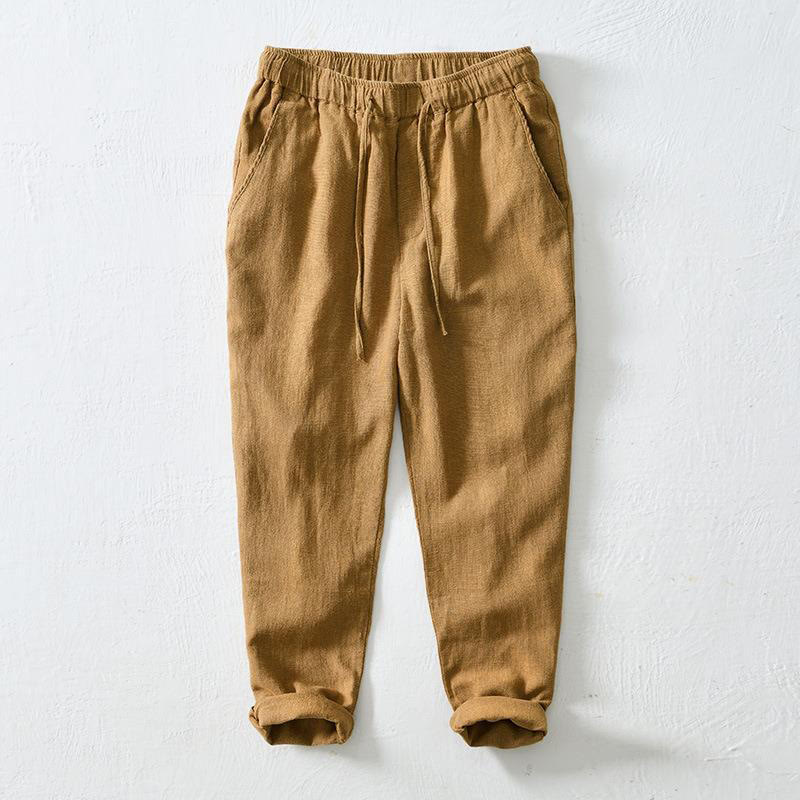 Pantalones casuales de verano Buddha Stones de lino y ramio con cordón y bolsillos para hombre - Perú - US/UK/AU44, EU54 (4XL) - image 21