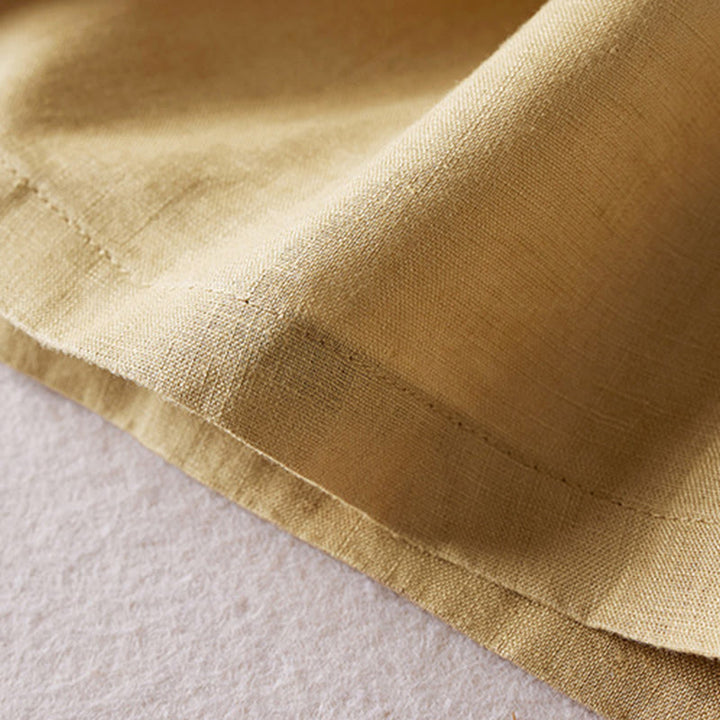 Pantalones cortos de lino y algodón con diseño arrugado sencillo de verano para mujer con bolsillos y Buddha Stones - image 34