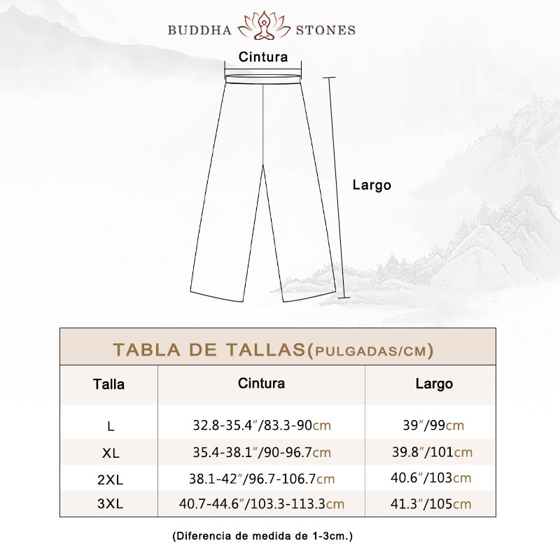 Conjunto de 2 piezas de camisa y pantalones de manga larga con botones de rana y dragón para hombre con Buddha Stones