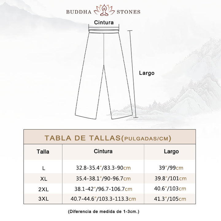 Conjunto de 2 piezas de camisa y pantalones de manga larga con botones de rana y dragón para hombre con Buddha Stones