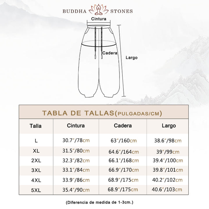 Pantalones harén térmicos de pana con cordón y bolsillos de color liso con Buddha Stones para hombre - image 5