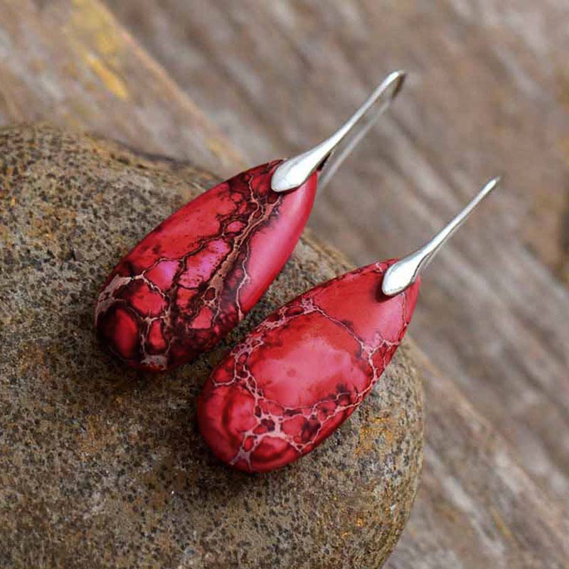 Pendientes de cristal curativo de piedra emperador