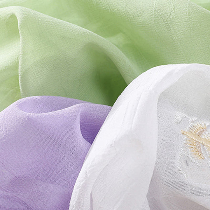 Camisa de mujer con cuello alto, media manga, botones de rana, diseño de Buddha Stones , bordado de plantas y flores - image 28