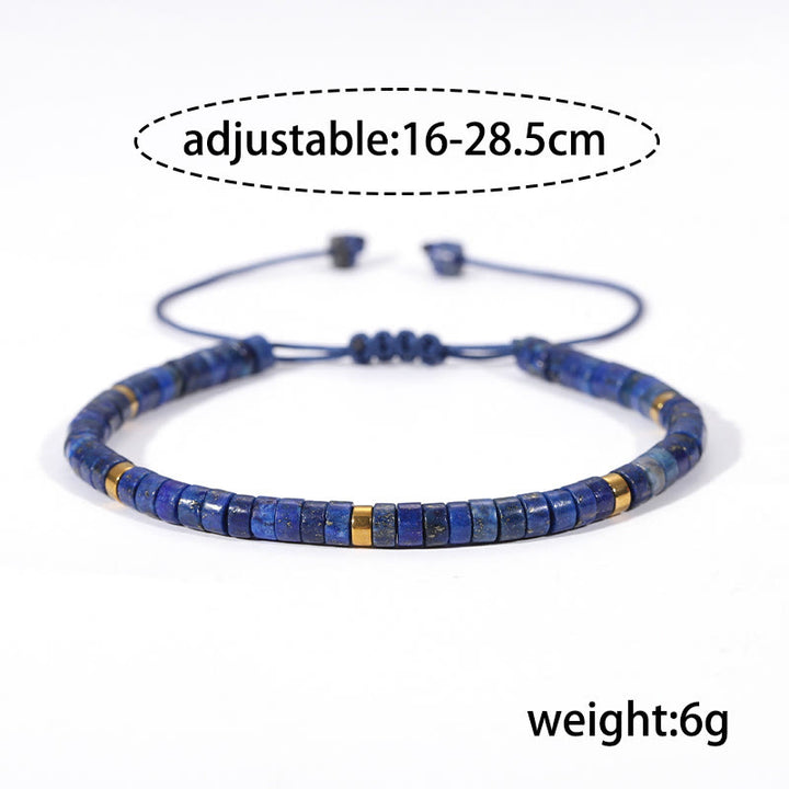 Pulsera de equilibrio positivo con cuentas espaciadoras de lazurita natural de Buddha Stones
