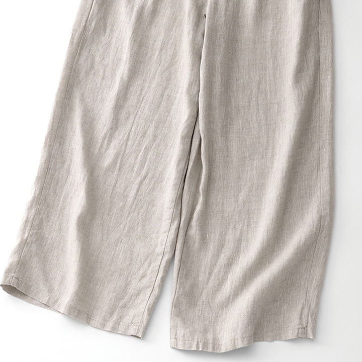 Buddha Stones Pantalones anchos de lino y algodón con cordón ajustable hasta el tobillo para mujer, de verano, con bolsillos y cremallera. - image 18