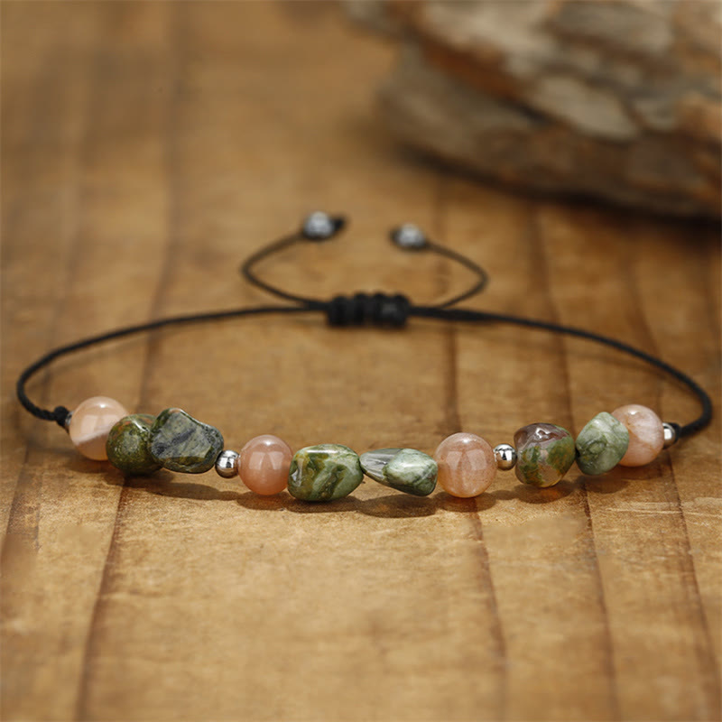 Pulsera positiva de piedra solar de riolita "Eres increíble" de Buddha Stones