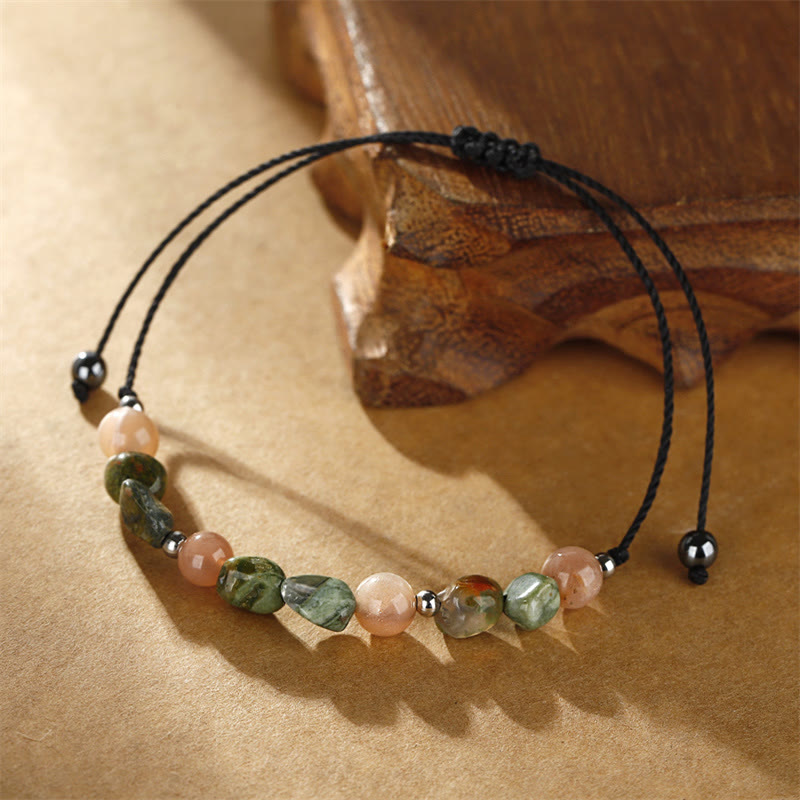 Pulsera positiva de piedra solar de riolita "Eres increíble" de Buddha Stones