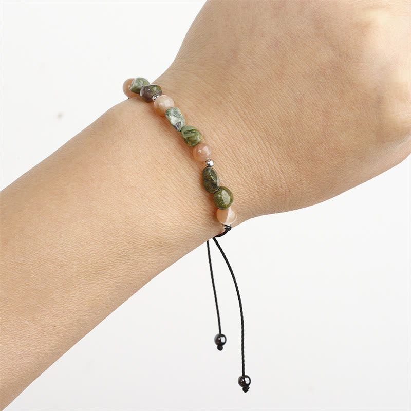 Pulsera positiva de piedra solar de riolita "Eres increíble" de Buddha Stones