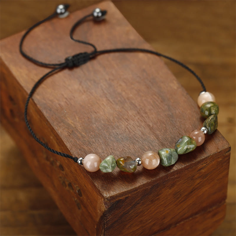 Pulsera positiva de piedra solar de riolita "Eres increíble" de Buddha Stones