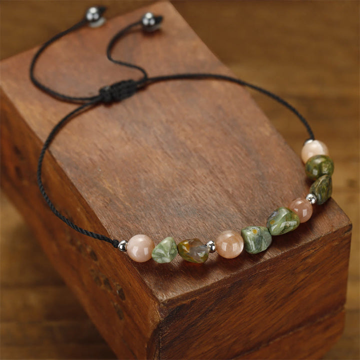 Pulsera positiva de piedra solar de riolita "Eres increíble" de Buddha Stones