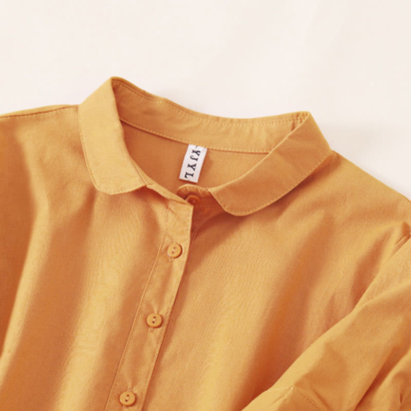 Vestido midi de lino y algodón de manga corta con diseño de botones de verano y bolsillos de Buddha Stones - image 19