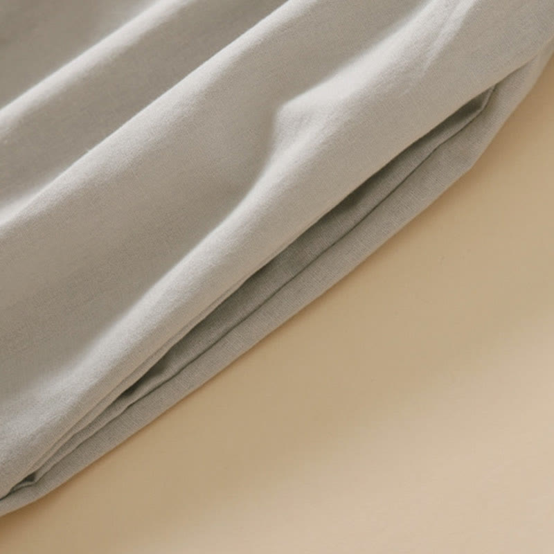 Vestido midi de lino y algodón de manga corta con diseño de botones de verano y bolsillos de Buddha Stones - image 12