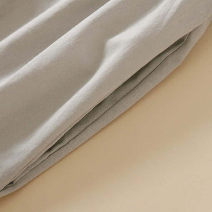 Vestido midi de lino y algodón de manga corta con diseño de botones de verano y bolsillos de Buddha Stones - image 12