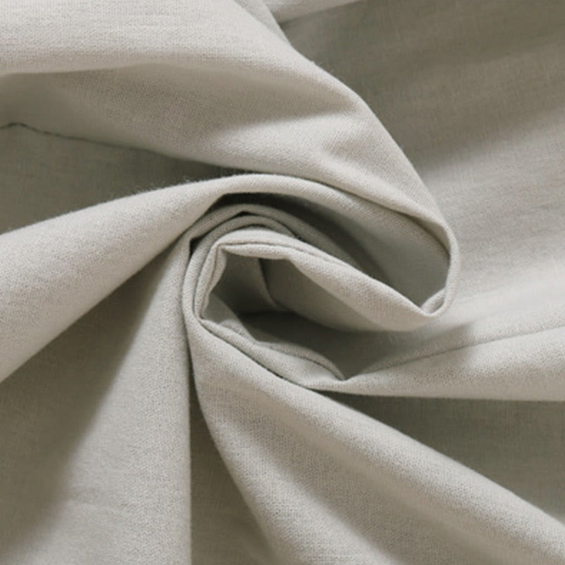 Vestido midi de lino y algodón de manga corta con diseño de botones de verano y bolsillos de Buddha Stones - image 16