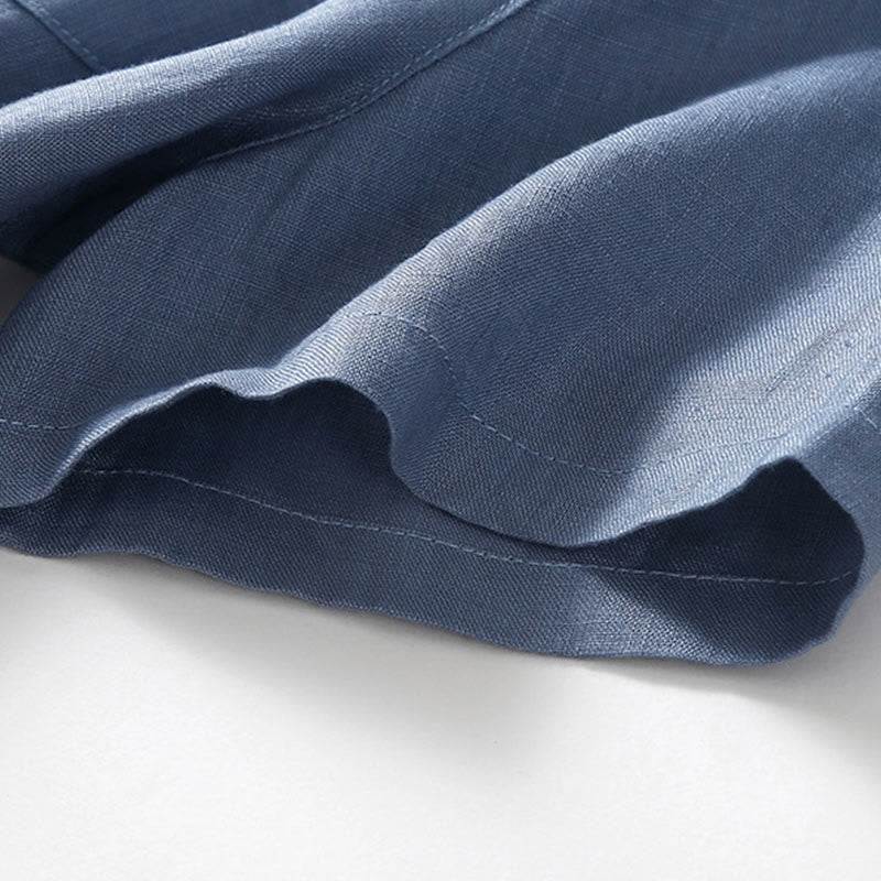 Vestido midi de algodón de manga corta, liso, con cordones y bolsillos , de Buddha Stones, para verano - image 20