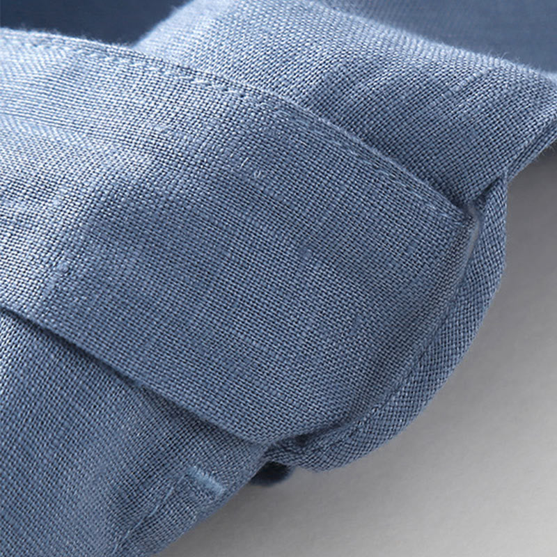 Vestido midi de algodón de manga corta, liso, con cordones y bolsillos , de Buddha Stones, para verano - image 14