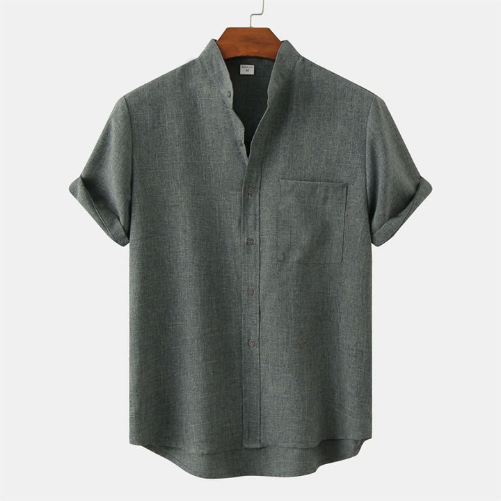 Camisa de algodón de manga corta con botones y bolsillo para hombre de Buddha Stones Summer - Aguamarina mediana - US/UK/AU42, EU52 (3XL) - image 28