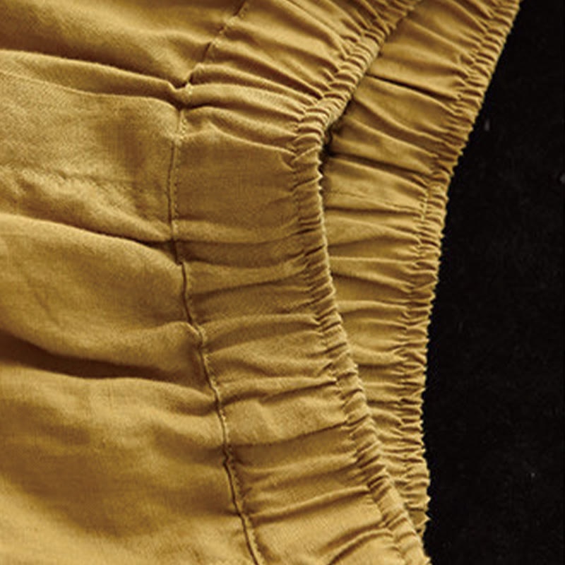 Pantalones harén de verano para mujer, informales, con diseño liso y bolsillos, de Buddha Stones - image 5