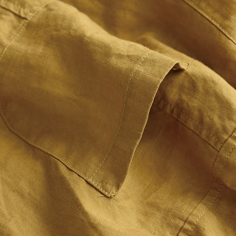 Pantalones harén de verano para mujer, informales, con diseño liso y bolsillos, de Buddha Stones - image 7