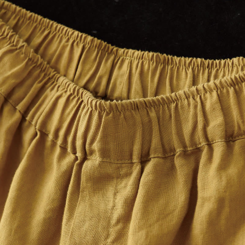 Pantalones harén de verano para mujer, informales, con diseño liso y bolsillos, de Buddha Stones - image 4