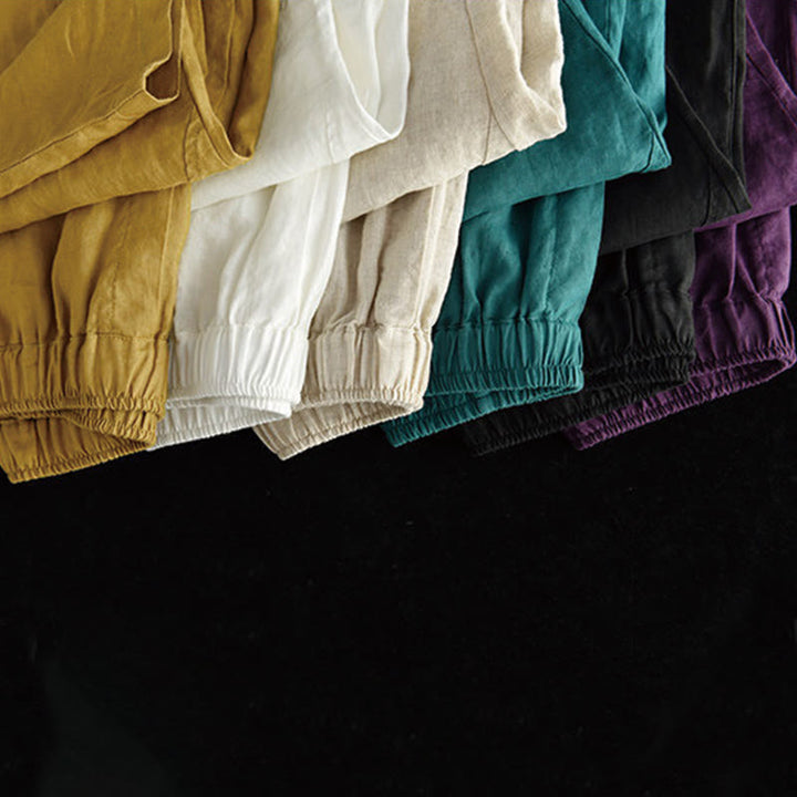 Pantalones harén de verano para mujer, informales, con diseño liso y bolsillos, de Buddha Stones - image 26