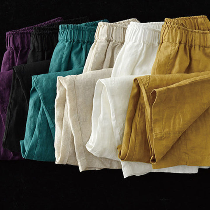 Pantalones harén de verano para mujer, informales, con diseño liso y bolsillos, de Buddha Stones - image 25