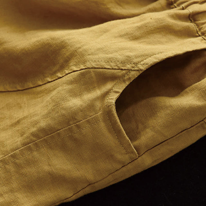 Pantalones harén de verano para mujer, informales, con diseño liso y bolsillos, de Buddha Stones - image 6