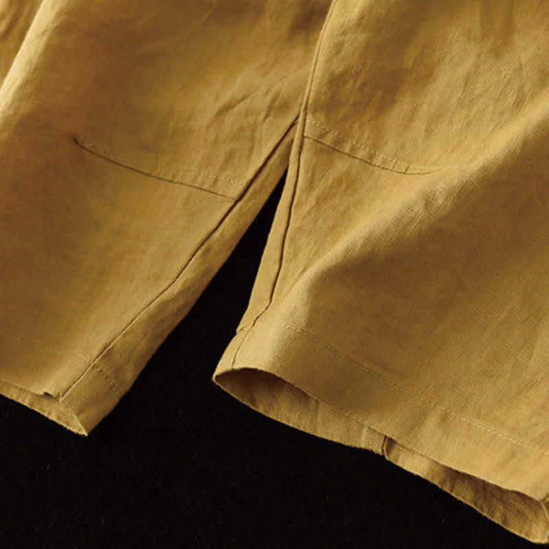 Pantalones harén de verano para mujer, informales, con diseño liso y bolsillos, de Buddha Stones - image 9