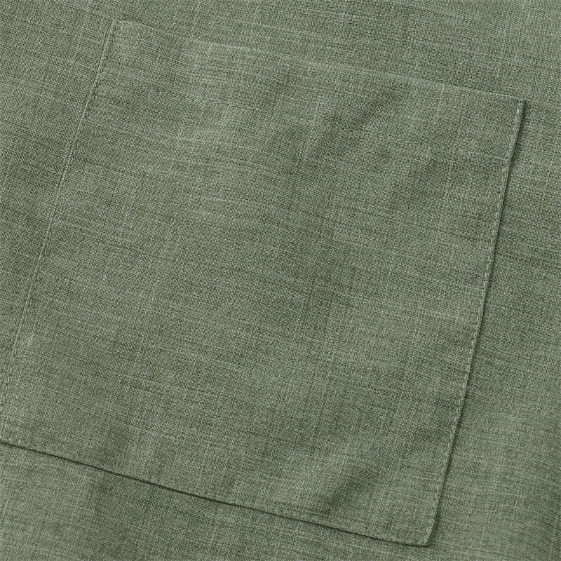 Camisa de manga corta lisa con botones y bolsillo para hombre Buddha Stones Summer - image 5