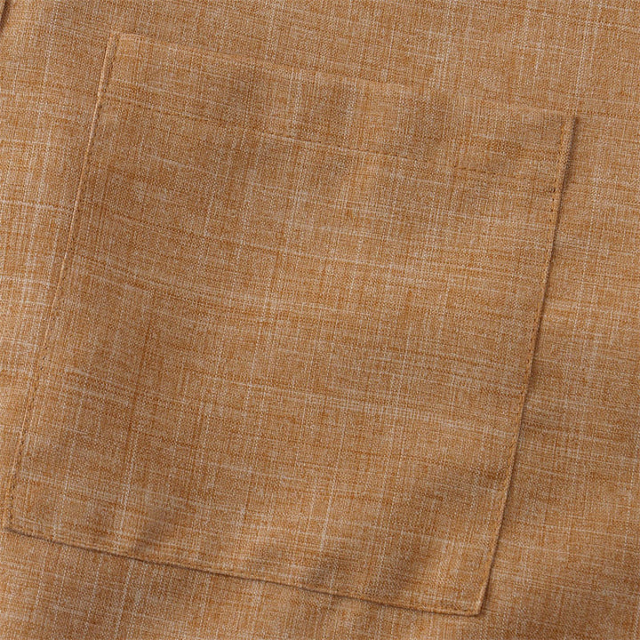 Camisa de manga corta lisa con botones y bolsillo para hombre Buddha Stones Summer - image 26