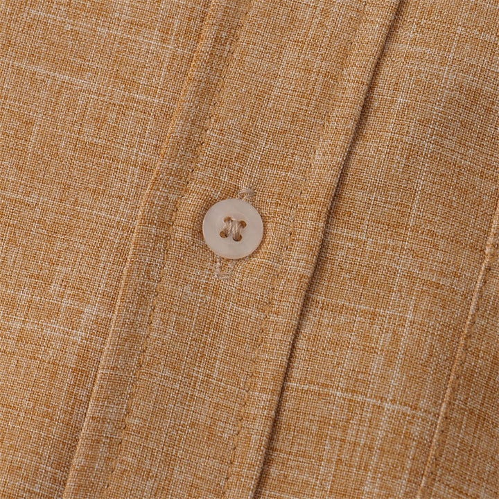 Camisa de algodón de manga corta con botones y bolsillo para hombre de Buddha Stones Summer - image 25