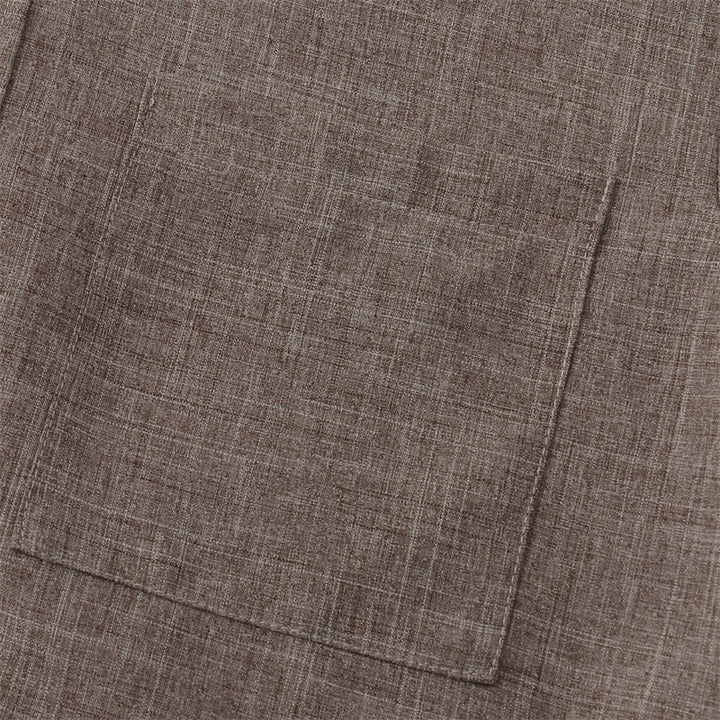 Camisa de algodón de manga corta con botones y bolsillo para hombre de Buddha Stones Summer - image 40