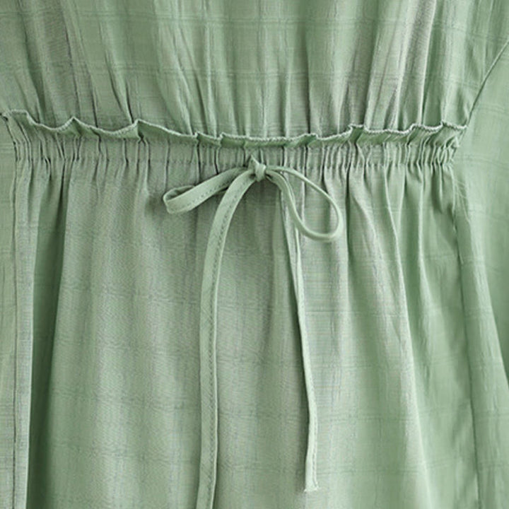 Camiseta casual de mujer con media manga y medio botón en color liso con Buddha Stones - image 21