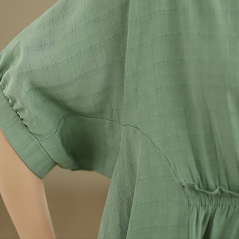 Camiseta casual de mujer con media manga y medio botón en color liso con Buddha Stones - image 22